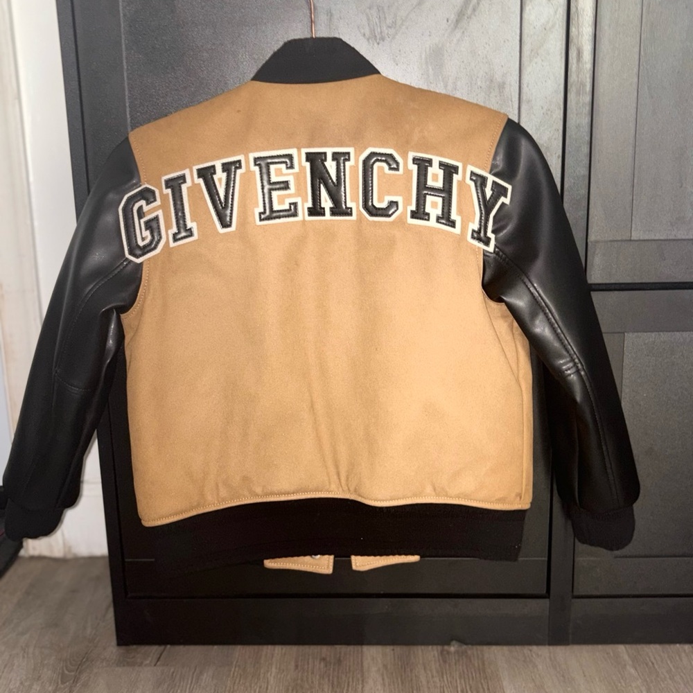 Givenchy Tan and Black Kids Varsity Jacket